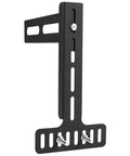 Universal Headboard Brackets For Adjustable Beds And Metal Frames With Heavy Duty Wall Mounting Kit, black steel bracket close-up.