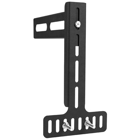 Universal Headboard Brackets For Adjustable Beds And Metal Frames With Heavy Duty Wall Mounting Kit, black steel bracket close-up.