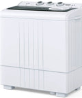 Real Deal Compact Twin Tub Portable Mini Washing Machine 21 Pounds Capacity Semi Automatic Washer Spin Dryer Combo in white.