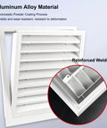 Solid Heavy Duty Louvered Return Air Grille And Access Hatch Panel Wall Ceiling Vent showing aluminum alloy construction and reinforced welding.