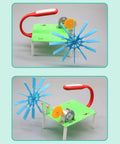 Hands-On Hydraulic Generator Toy For STEM Learning with blue blades and hand crank on green platform, portable classroom prop