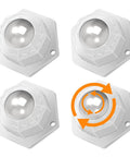 4 Pack Ball Bearing Swivel Casters, 360 Degree Rotation Universal Caster Wheels, 200 Pound Capacity Stick On Mini Wheels, White