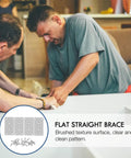 Men assembling furniture using stainless steel straight flat brace brackets for furniture support.