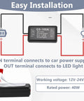 Brake Strobe Light Flasher Module Two Pack With Dual Flash Patterns For Safer Driving, Four Quick Then Four Slow Blinks Before Steady Light, GS 100A Car Brake Warning System For Eye Catching Alerts wiring diagram with 12V-24V DC, 40W