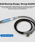 Air Powered Pencil Die Grinder Kit Pumping 65000 Rpm with multi-bearing design, ergonomic grip, and flexible hose for precision tasks.