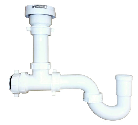 Air Admittance Valve and 1-1/2 Inch P-Trap Kit for Sink Drain, Easy Install Kitchen and Bath Venting, White Tubular P-Trap