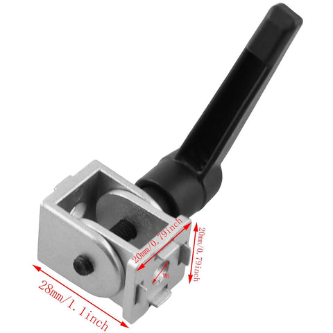 Two Pack Beefy Alloy Swivel Hinge With Handle For Aluminum Extrusion Connectors 0 To 180 Degree Pivot Joint M6 Hole Zinc Alloy Silver Ideal For DIY Projects And Garage Builds For Automotive And Home Workshop Setups, 20x20x28mm