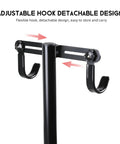 Heavy Duty Bike Repair Stand With Hook Mount, Height Adjustable From 80 to 130 cm, Easy Assembly, showing detachable hook design.