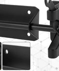 Heavy-Duty Silicone Automatic Gate Latch 7.4 Inch Self-Locking Gravity Latch Black 2 Pack close-up view showing latch mechanism and design.