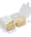 Assorted Polypropylene Safety Capacitors Kit DIP 275V AC X2 MKP 77 Piece with easy sort box for DIY electronics projects.