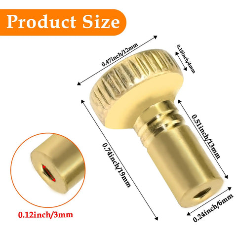 Two Pack Metal On Off Lamp And Fan Switch Knobs Gold Replacement Turn Knobs size details and dimensions