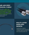 Coaxial Cable 100 Feet With PL 259 Male To Male Connectors For Ham Radio And RF Systems Low Loss LMR400 Style 50 Ohm Antenna Cable