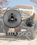 Close-up of 8T/27T RC Heavy Duty Steel Overdrive Bevel Gear Set For Capra SCX10 II III with screws and washers