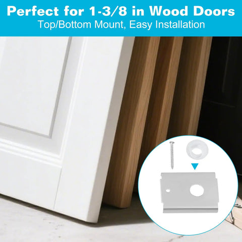 2-Pack Bi-Fold Door Repair Bracket Kit For Wood Doors Folding Closet Hardware Top Or Bottom Mount Steel Brackets Fits 7 Sixteenth Inch Pivot Pin Heavy Duty Stamped Steel For DIYers