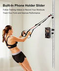 Person using Adjustable Resistance Band Wall Anchor System With Dual 40 Inch Aluminum Rails And Sliding Mounts for workout