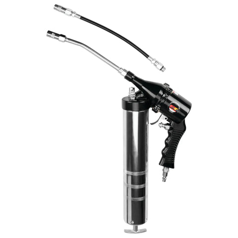 Air Grease Gun For Automotive, Workshop, And Marine Use With 4500 To 6000 PSI At The Tip, Nine Inch Flex Tube