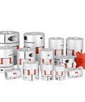 Aviation Aluminum Shaft Coupling With 12.7 To 19mm Bore 35mm Diameter And 50mm Length Plum Shaped Top Wire Clamp couplers displayed.