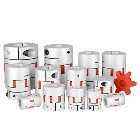 Aviation Aluminum Shaft Coupling With 12.7 To 19mm Bore 35mm Diameter And 50mm Length Plum Shaped Top Wire Clamp couplers displayed.