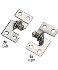 Pair of left and right stainless steel adjustable torque stop hinges with mounting plates