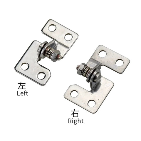 Pair of left and right stainless steel adjustable torque stop hinges with mounting plates