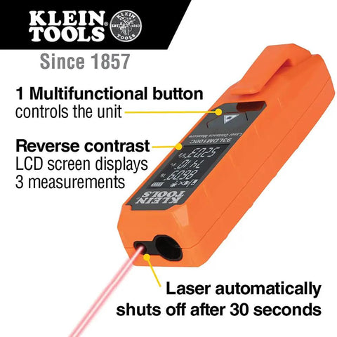 Super Handy Laser Distance Measure That Runs From 2 Inches To 100 Feet With Sharp Precision Reads Feet Inches And Meters Backlit LCD