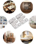 Beefy Heavy Duty Stainless Steel Flush Mount Brackets With Interlocking Clips for picture frames and large wall displays, 4 pairs