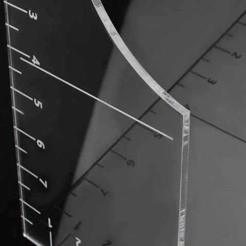Close-up of Pro T Shirt Ruler Guide For Easy Accurate Alignment Of Vinyl And Sublimation Designs On Shirts With Built In Size Chart