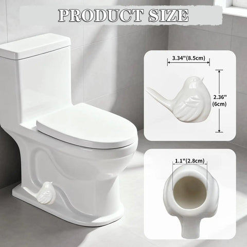 Slick White Bird Ceramic Toilet Bolt Covers Decorative Set Of Two Hides Rusty Floor Fasteners For Total Bathroom Glow Up No Fuss Install Smooth Home Refresh For Any Space size details showing dimensions.