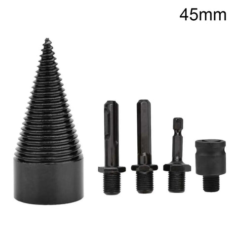 Rapid Cut Firewood Auger Drill Bit Set For Hammer Drills Bores showing 45mm bits designed for quick kindling in seasoned logs.