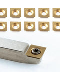 Pro Grade Titanium Coated Square Tungsten Carbide Inserts For CNC Spoilboard Surfacing And Router Bits 12 By 12 By 2.2mm 35 Degree Fit