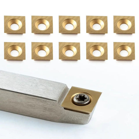 Pro Grade Titanium Coated Square Tungsten Carbide Inserts For CNC Spoilboard Surfacing And Router Bits 12 By 12 By 2.2mm 35 Degree Fit