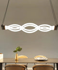 Acrylic Wave LED Pendant Light With Remote Dimmable 3000K To 6000K Stepless Brightness Control above dining table