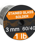 60/40 Stained Glass Solder for Copper Foil, 3mm Diameter, 1 Pound Spool, Tin Lead Alloy, High Purity for Smooth Flow and Strong Joints