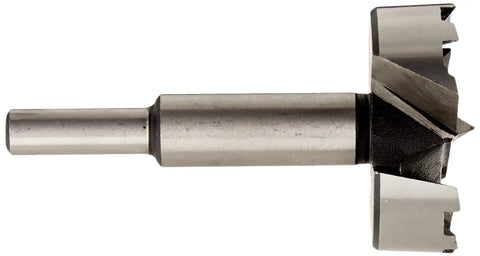 Close-up of a Forstner Bit from the 14-Piece Set with Open-Tooth Design for Clean Flat Bottoms and Smooth Finish