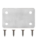 Heavy Duty Stainless Steel Corner Brackets Set Of Five Furniture Hardware With Mounting Screws Ultra Tough Shelf Support Connectors showcasing metal plate and screws.