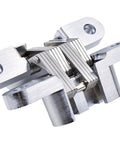 Close-up of 180 Degree Concealed Hinge For Folding Doors And Screens Beefy Heavy Duty Hidden Door Hardware With Zinc Alloy Body And Stainless Steel Bearings