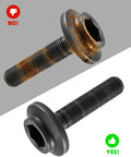 Comparison of rusty and new heavy duty wheel hub bearing axle bolt kit fits Audi A4 Quattro A5 A6 A7 A8 Q5 R8 and Porsche Macan