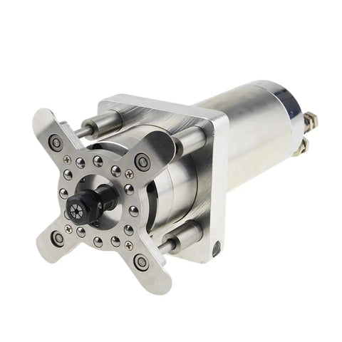 90Mm CNC Auto Pressure Plate Clamp And Automatic Platen Spindle Holder For Engraving Machine shown at an angle with metal finish.