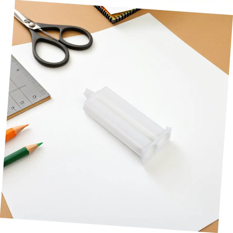 10 Pack Dual Component Epoxy Adhesive Cartridges With Precise Glue Dispensing For Industrial Jobs One To One Ratio White Tubes Portable Manual Applicator Ready Versatile Bonding For Plastic And Metal Repairs on white desk