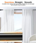 Heavy Duty Extra Long Curtain Rods for Those Huge Windows and Sliding Doors Adjustable From 12 to 20 Feet 1 Inch Thick Metal Brackets Black