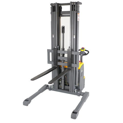 Heavy Duty Electric Forklift Stackers With 3300 Pounds Lifting Capacity And 220 Inch Vertical Reach For No Sweat Warehouse Loading As A Smooth Logistics Workhorse With Smart Emergency Brakes