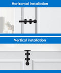 Oil Rubbed Bronze 6 Inch Dutch Door Bolt And Latch shown in horizontal and vertical installation on doors.