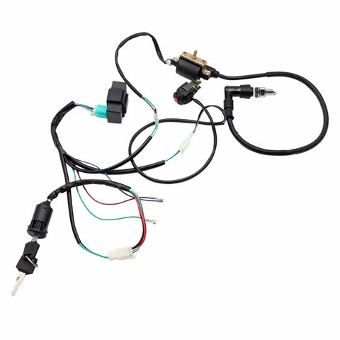 Kick Start Wiring Harness Kit With Stator For 50cc To 140cc Pit Dirt Bikes And ATVs CDI Coil Spark Plug Magneto Assembly