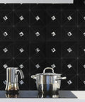 Ten Sheet Peel And Stick Backsplash Metal Mosaic Tiles For Kitchen Wall Decor Aluminum Composite Stick On Tiles Black Windmill Glass