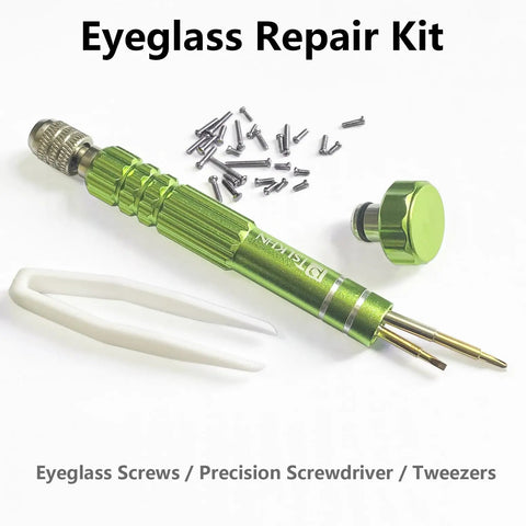 Hella Reliable Eyeglass Repair Kit Featuring Tough S2 Steel Screwdriver With Fifteen Precision Frame Screws For Quick At Home Fixes On Glasses Bifocals And Sunglasses with tools and screws