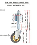 Friction Free 4 Inch Retractable Gate Casters With Heavy Duty Shock Dampening And Quick Flex Lifter For Dead Quiet Iron Gate Rolling Universal Swivel Wheels One Piece Graphite Gray detailed specifications image.