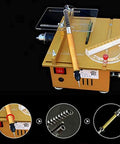 Killer Little Workbench Saw With Swappable Chucks And Alloy Blade for wood cutting, polishing, and metal work with safety features.