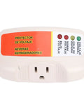 Rock Solid Voltage Surge Protector Plug Single Outlet Safely Shields Your Fridge AC And Dryer From Brutal Brownouts And Spike Damage Easy US Wall Fit Heavy Duty Plug And Play, front view with voltage indicators.
