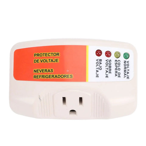 Rock Solid Voltage Surge Protector Plug Single Outlet Safely Shields Your Fridge AC And Dryer From Brutal Brownouts And Spike Damage Easy US Wall Fit Heavy Duty Plug And Play, front view with voltage indicators.