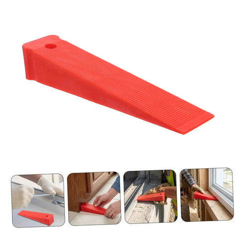 Heavy Duty Red Leveling Wedges 20 Pack Polymer Shims For Window And Furniture Installations Moistureproof Gap Fillers on display.